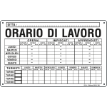 3302 - Cartello ORARIO lavoro  turnisti