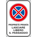 5637X - Cartello proprietà privata lasciare libero