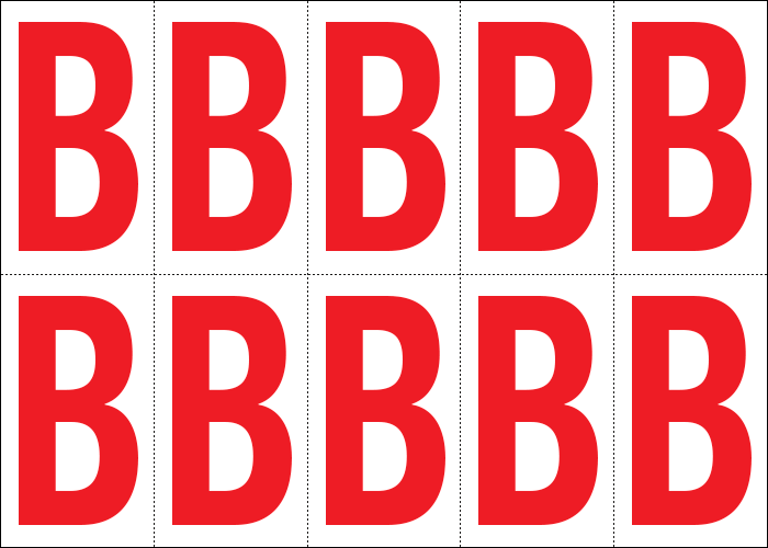 915B - Foglio n.10 etichette adesive B/R lettera B
