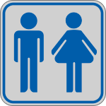 9644A - Etichetta argento simbolo TOILETTE UOMO DONNA