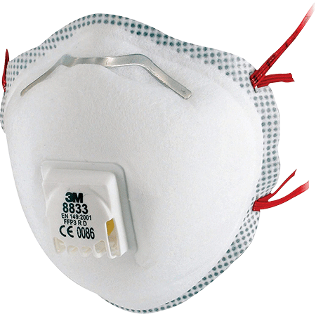 AP8833 - Respiratore 3M 8833 FFP3 per polveri e fumi c valvola