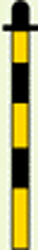 CN932 - Solo paletto PVC giallo / nero altezza  90 cm