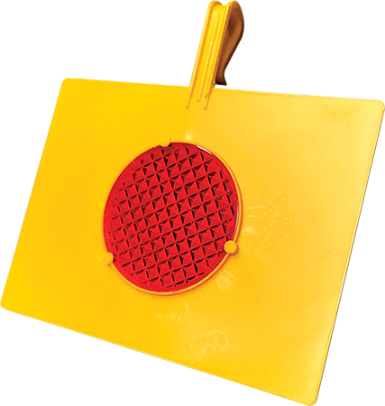 CP304S - Targhetta con catadiottro e gancio