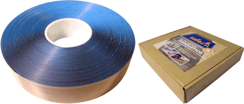 DMS50B - nastro adesivo SAFE IN in PVC qualita' PREMIUM col.BLU h 5 cm x 30 m