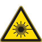 E1110K - Cartello pericolo raggi laser solo simbolo EN ISO 7010