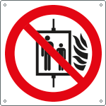 E1347X - cartello vietato l'uso dell'ascensore in caso d'incendio EN ISO 7010