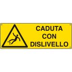 E17128KS - Etichetta pericolo caduta con dislivello EN ISO 7010