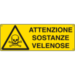 E1718KS - Etichetta adesiva attenzione sostanze velenose EN ISO 7010