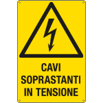 E1735X - Cartello pericolo cavi  soprastanti in tensione EN ISO 7010