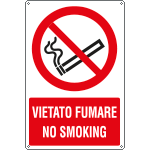 E18091X - Cartello divieto vietato fumare no smoking EN ISO 7010