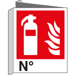 E20121BIY - cartello bifacciale estintore N. EN ISO 7010