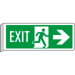 E720202BK - Cartello BIFACCIALE EXIT freccia a destra EN ISO 7010