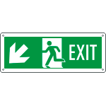 E720207W - Cartello Exit freccia basso sx  EN ISO 7010