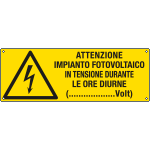 EEF17071K - cartello autoadesivo EasyFix attenzione imp.fotovoltaico EN ISO 7010
