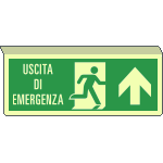 EL720103SWP - Cartello luminescente uscita di emerg.avanti SOSPESA EN ISO 7010