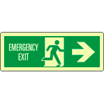 EL720302XP - Cartello luminescente DIN Emerg.Exit freccia dx EN ISO 7010