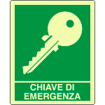 L20132XA - Cartello fotoluminescente chiave di emergenza