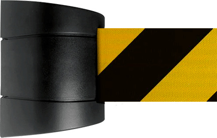 TST500NY - testina a muro SAFE IN nera nastro 5 mt GIALLO/NERO