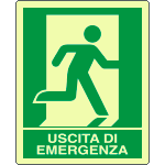[EL20106KA] EL20106KA - Cartello allum.luminescente uscita di emergenza destra EN ISO 7010