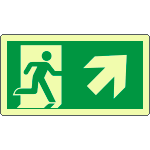 [EL715106XA] EL715106XA - Cartello luminescente uscita di emergenza alto destra EN ISO 7010
