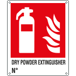[EYE20124X] EYE20124X - sign escape way DRY POWDER EXTINGUISHER N. EN ISO 7010 F001