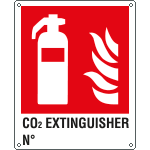 [EYE20126X] EYE20126X - sign escape way CO2 EXTINGUISHER N. EN ISO 7010 F001