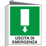 [20107BIX] 20107BIX - cartello bifacciale uscita emergenza