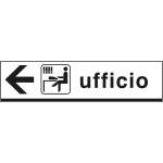 [6808L] 6808L - Cartello alluminio UFFICIO sinistra