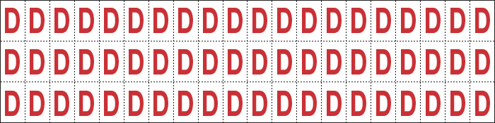 [910D] 910D - Foglio n.60 etichette adesive B/R lettera D