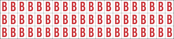 [911B] 911B - Foglio n.60 etichette adesive B/R lettera B