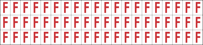 [911F] 911F - Foglio n.60 etichette adesive B/R lettera F