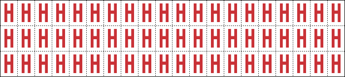 [911H] 911H - Foglio n.60 etichette adesive B/R lettera H