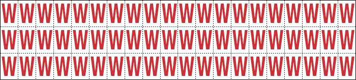 [911W] 911W - Foglio n.60 etichette adesive B/R lettera W