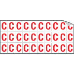 [913C] 913C - Foglio n.30 etichette adesive B/R lettera C