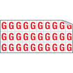 [913G] 913G - Foglio n.30 etichette adesive B/R lettera G