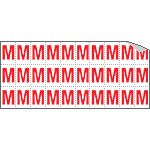 [913M] 913M - Foglio n.30 etichette adesive B/R lettera M