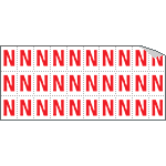 [913N] 913N - Foglio n.30 etichette adesive B/R lettera N