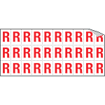 [913R] 913R - Foglio n.30 etichette adesive B/R lettera R