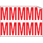 [916M] 916M - Foglio n.10 etichette adesive B/R lettera M