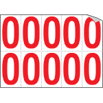 [916O] 916O - Foglio n.10 etichette adesive B/R lettera O