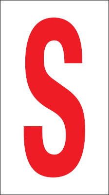 [917S] 917S - Foglio n.1 etichette adesive B/R lettera S