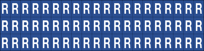 [920R] 920R - Foglio n.60 etichette adesive B/B lettera R