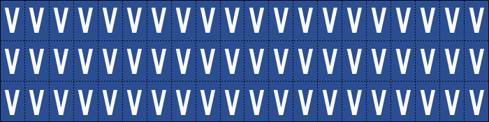 [920V] 920V - Foglio n.60 etichette adesive B/B lettera V