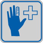 [9650A] 9650A - Etichetta argento simbolo PRONTO SOCCORSO