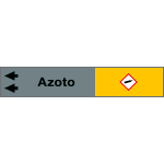 [99A017NAS] 99A017NAS - foglio da 5 etichette fondo grigio"AZOTO " freccia sinistra