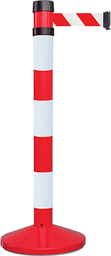 [CNV80RB] CNV80RB - Colonnina tendinastro bianco/rossa nastro mm 210 x 50 h bianco/rossa