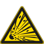 [E1103KS] E1103KS - Etichetta adesiva pericolo esplosione EN ISO 7010