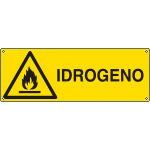 [E17118KS] E17118KS - Etichetta adesiva pericolo idrogeno EN ISO 7010