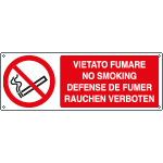 [E1802K] E1802K - Cartello vietato fumare (4 Lingue) EN ISO 7010
