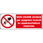 [E1824K] E1824K - Cartello divieto usare acqua su apparecchi elettrici EN ISO 7010
